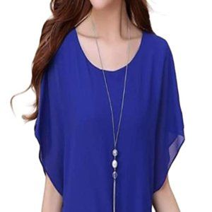 Women's loose Casual Short Sleeve Chiffon T-shirt